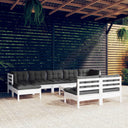 vidaXL 10-delige Loungeset met grijze kussens grenenhout