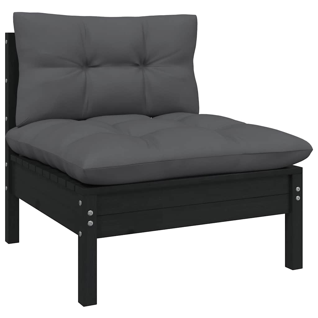 vidaXL 10-delige Loungeset met grijze kussens grenenhout