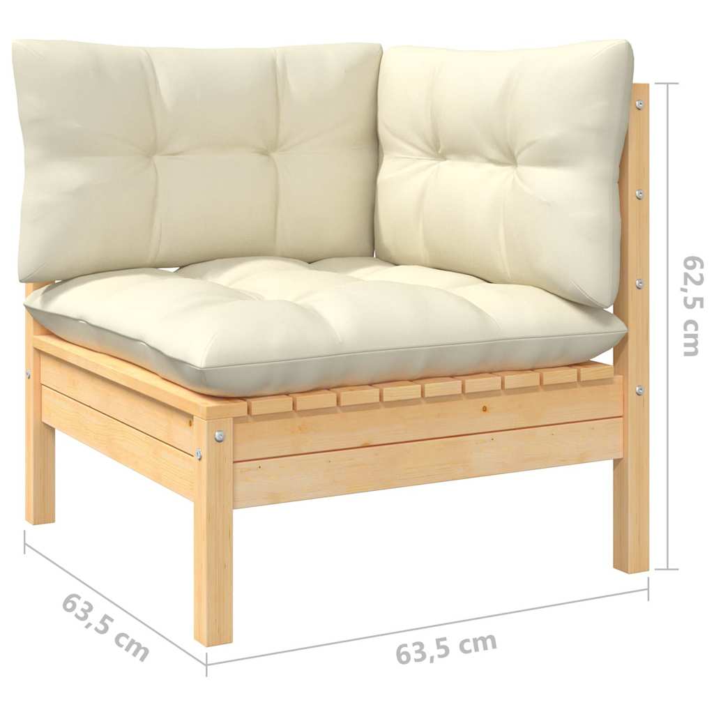 vidaXL 10-delige Loungeset met grijze kussens grenenhout