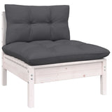 vidaXL 11-delige Loungeset met grijze kussens grenenhout
