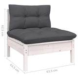 vidaXL 11-delige Loungeset met grijze kussens grenenhout