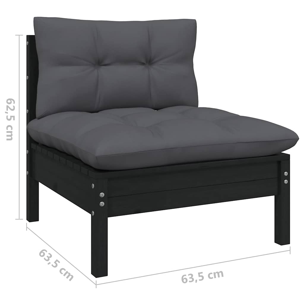 vidaXL 13-delige Loungeset met grijze kussens grenenhout