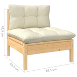 vidaXL 6-delige Loungeset met grijze kussens grenenhout