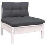 vidaXL 11-delige Loungeset met grijze kussens grenenhout