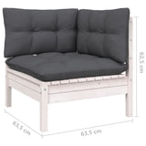 vidaXL 11-delige Loungeset met grijze kussens grenenhout