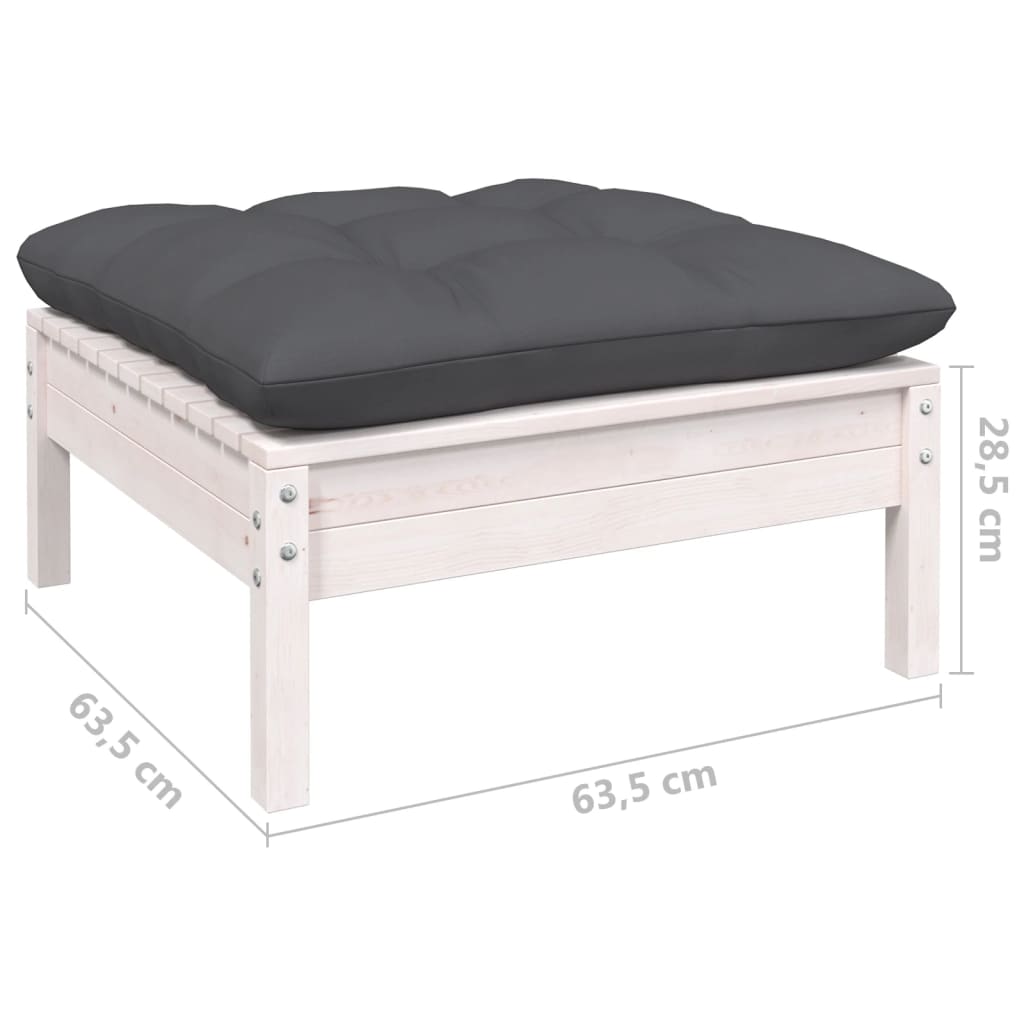 vidaXL 11-delige Loungeset met grijze kussens grenenhout
