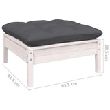 vidaXL 11-delige Loungeset met grijze kussens grenenhout