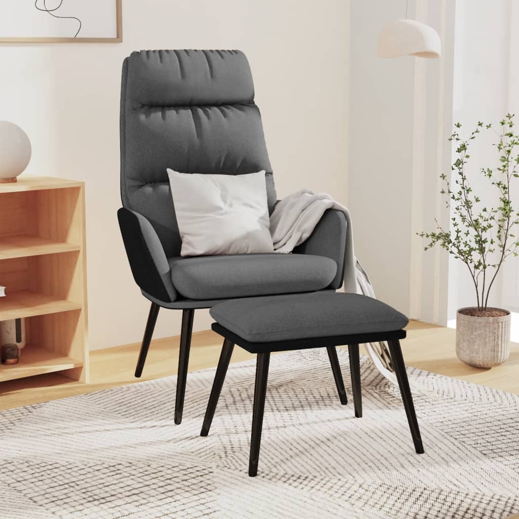 vidaXL Relaxstoel stof lichtgrijs