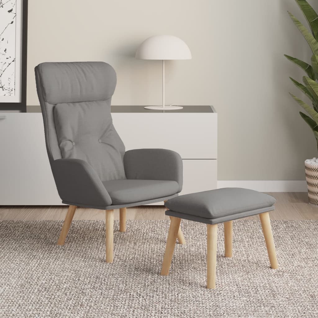 vidaXL Recliner fabric light gray