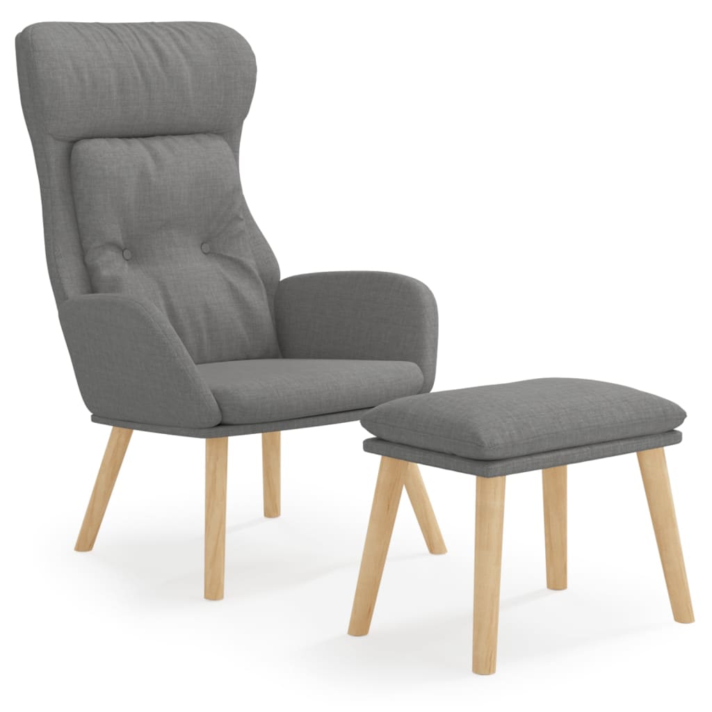 vidaXL Recliner fabric light gray