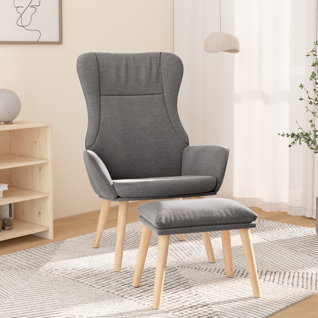 vidaXL Recliner fabric light gray