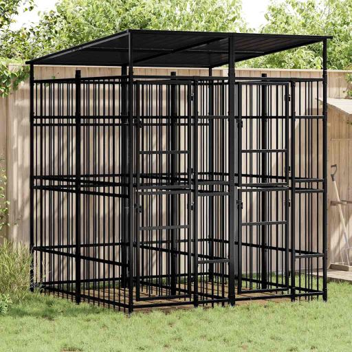 vidaXL Dog Kennel 1.84 m² Steel