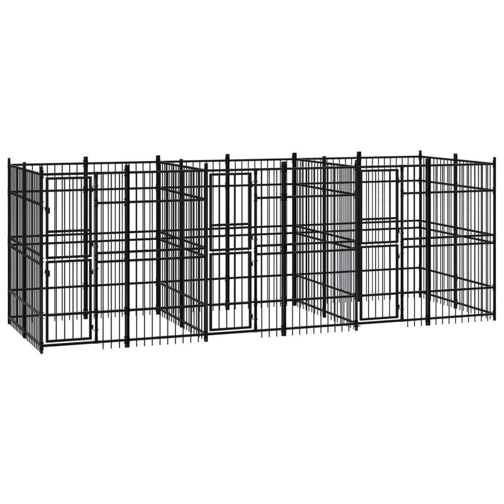 vidaXL Hondenkennel 7,37 m² staal