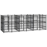 vidaXL Hondenkennel 7,37 m² staal