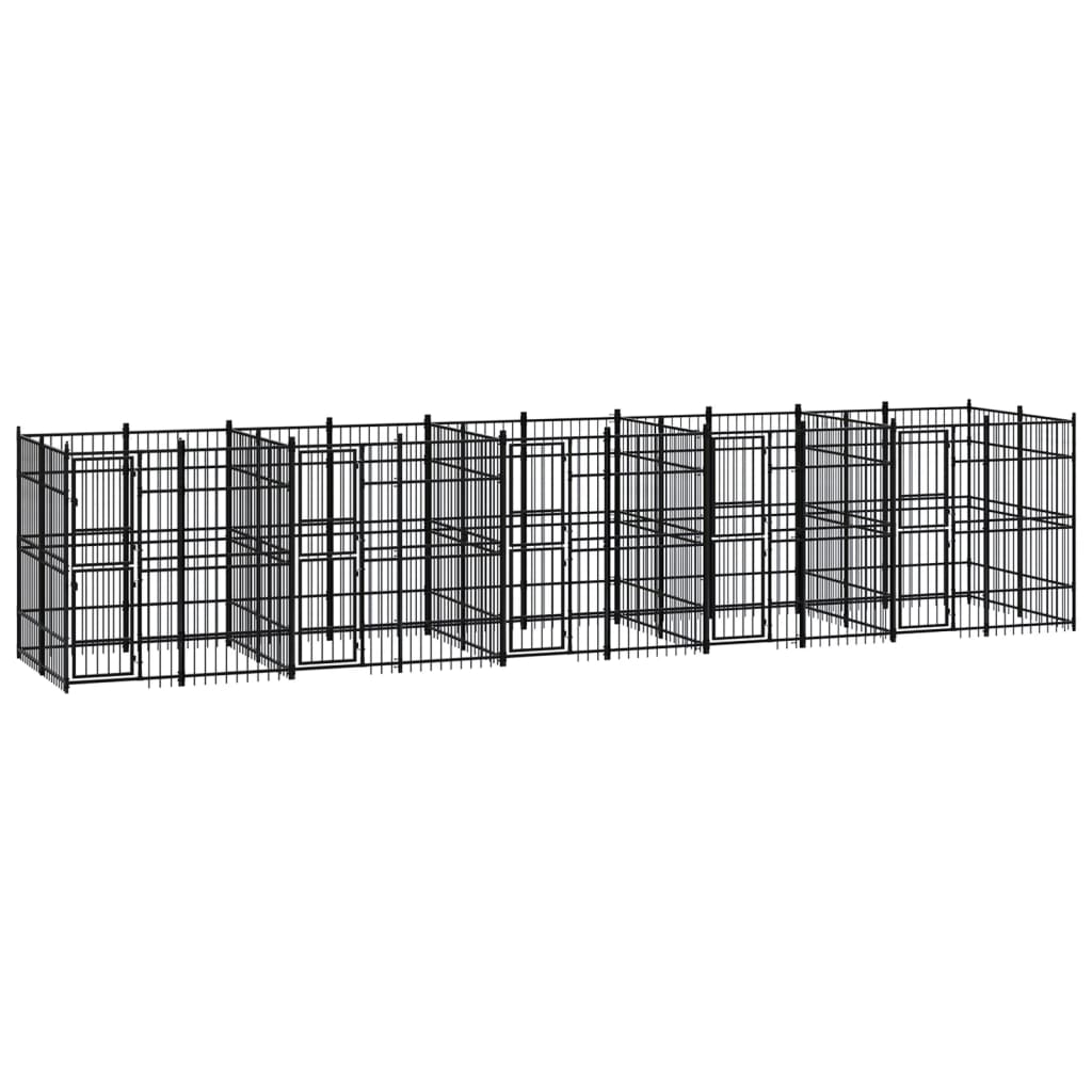 vidaXL Hondenkennel 7,37 m² staal