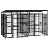 vidaXL Hondenkennel 7,37 m² staal