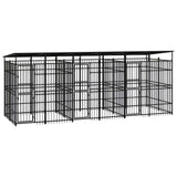 vidaXL Hondenkennel 7,37 m² staal