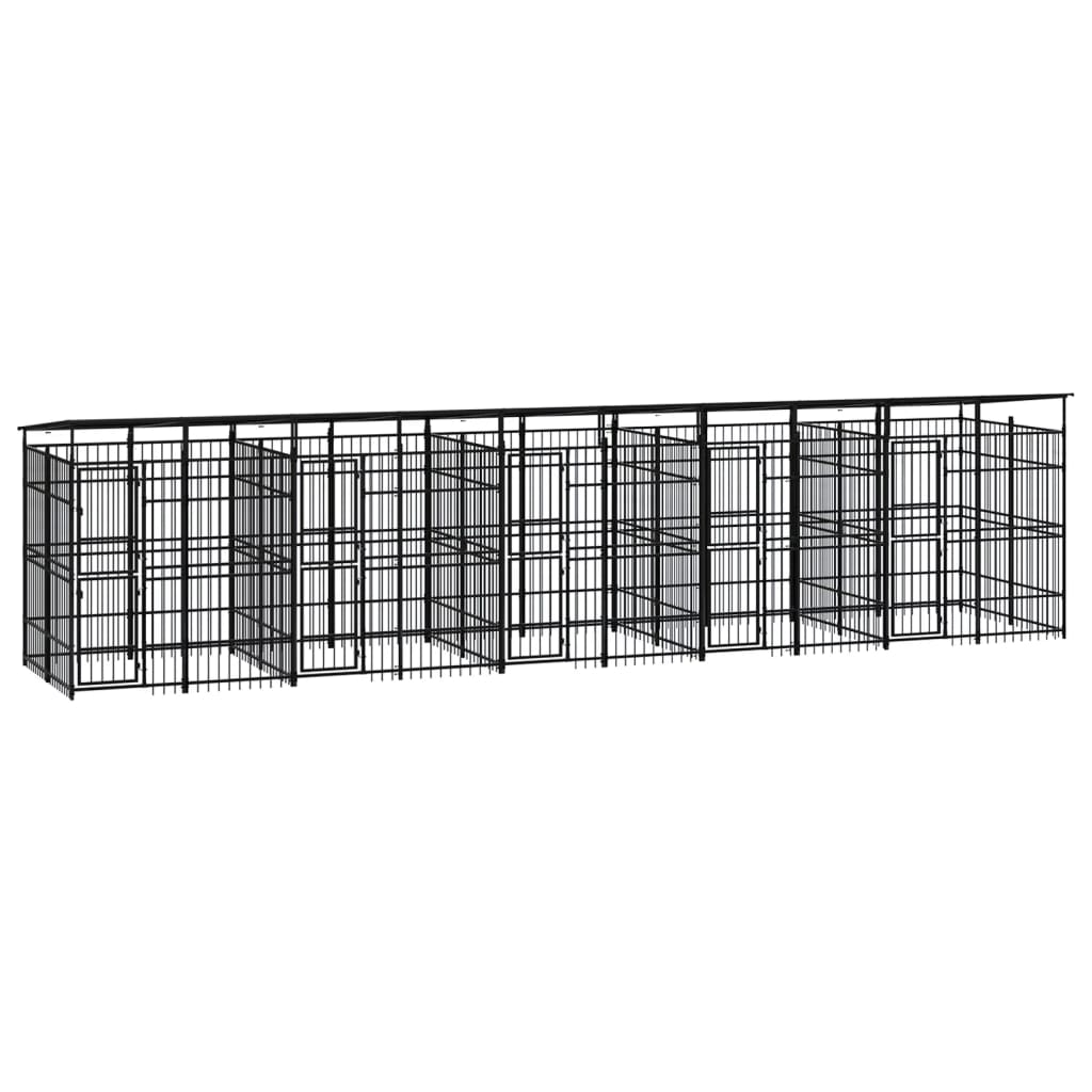 vidaXL Hondenkennel 7,37 m² staal