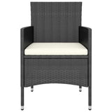 vidaXL 3-delige Tuinset poly rattan zwart