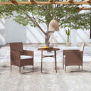 vidaXL 3-delige Tuinset poly rattan zwart