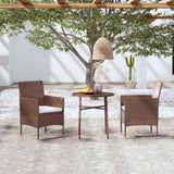 vidaXL 3-delige Tuinset poly rattan zwart