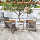 vidaXL 3-delige Tuinset poly rattan zwart