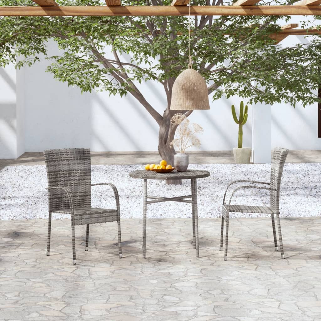 vidaXL 3-delige Tuinset poly rattan bruin