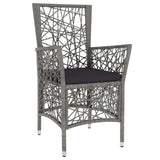 vidaXL 3-Piece Garden Lounge Set Poly Rattan Grey
