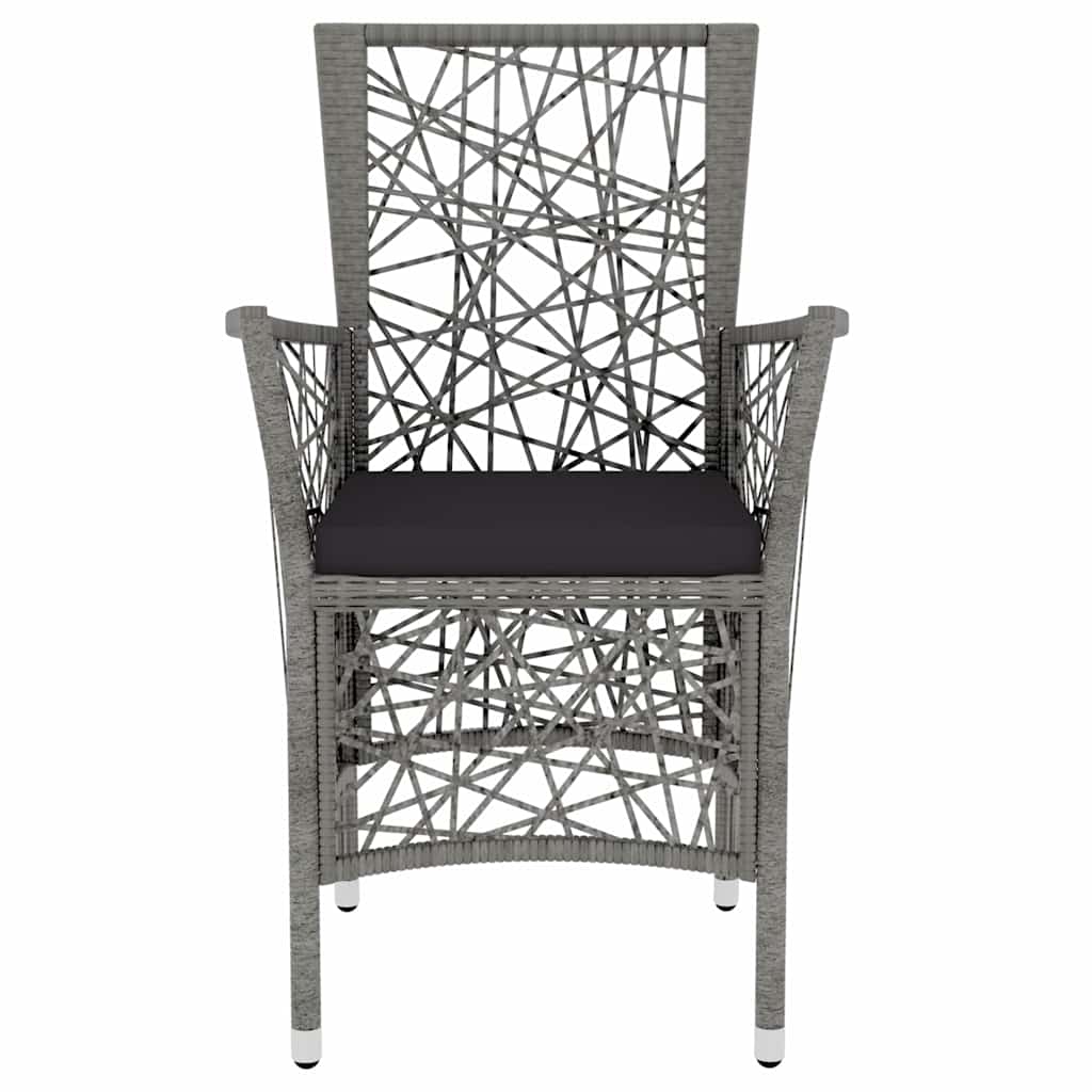 vidaXL 3-Piece Garden Lounge Set Poly Rattan Grey