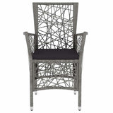 vidaXL 3-Piece Garden Lounge Set Poly Rattan Grey