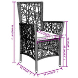vidaXL 3-Piece Garden Lounge Set Poly Rattan Grey