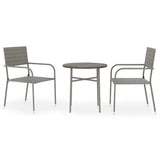 vidaXL 3-delige Tuinset poly rattan zwart
