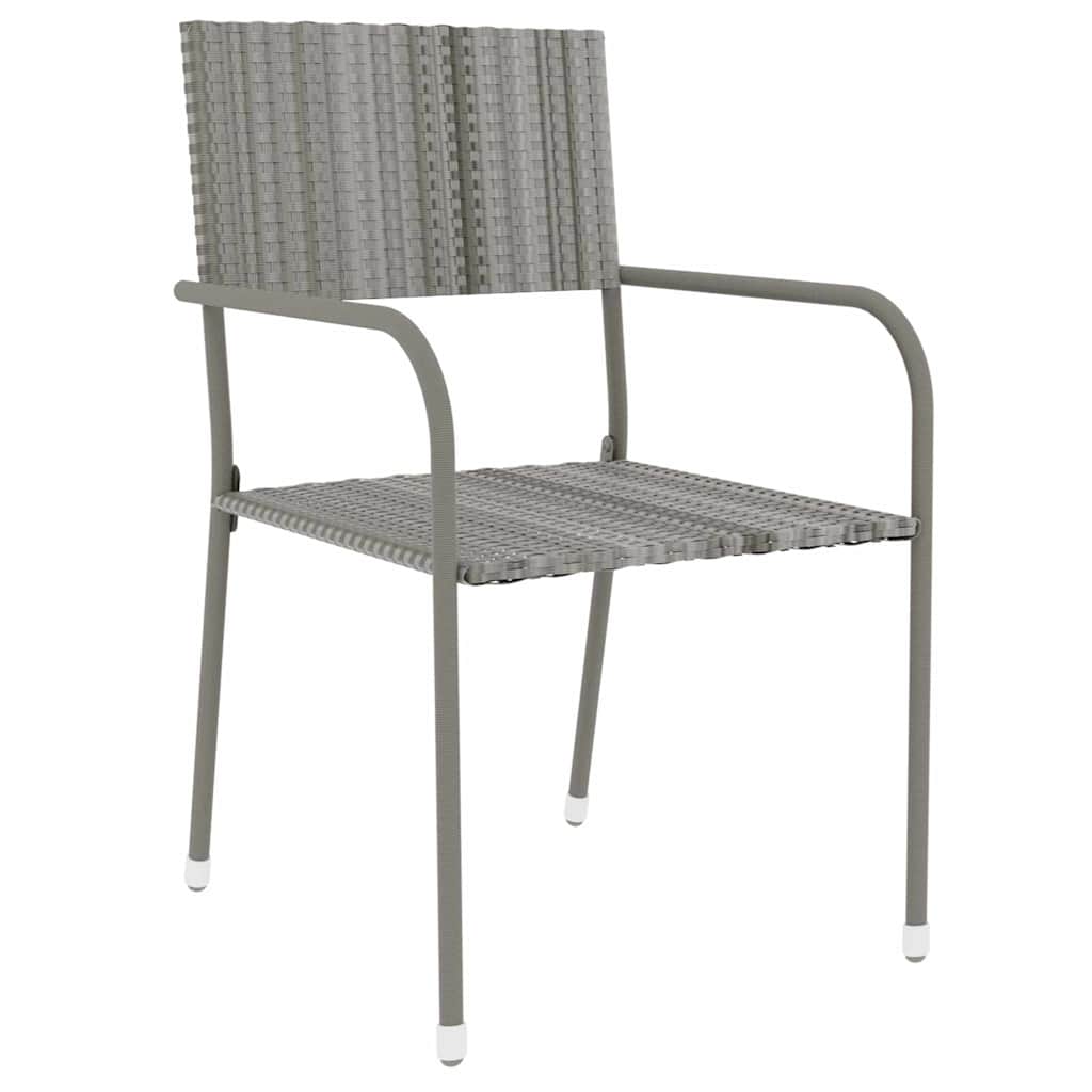 vidaXL 3-delige Tuinset poly rattan zwart