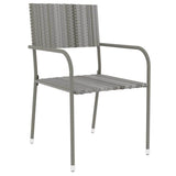 vidaXL 3-delige Tuinset poly rattan zwart