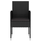vidaXL 3-delige Tuinset poly rattan zwart