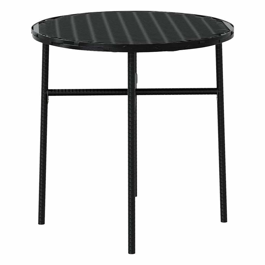 vidaXL 3-delige Tuinset poly rattan zwart