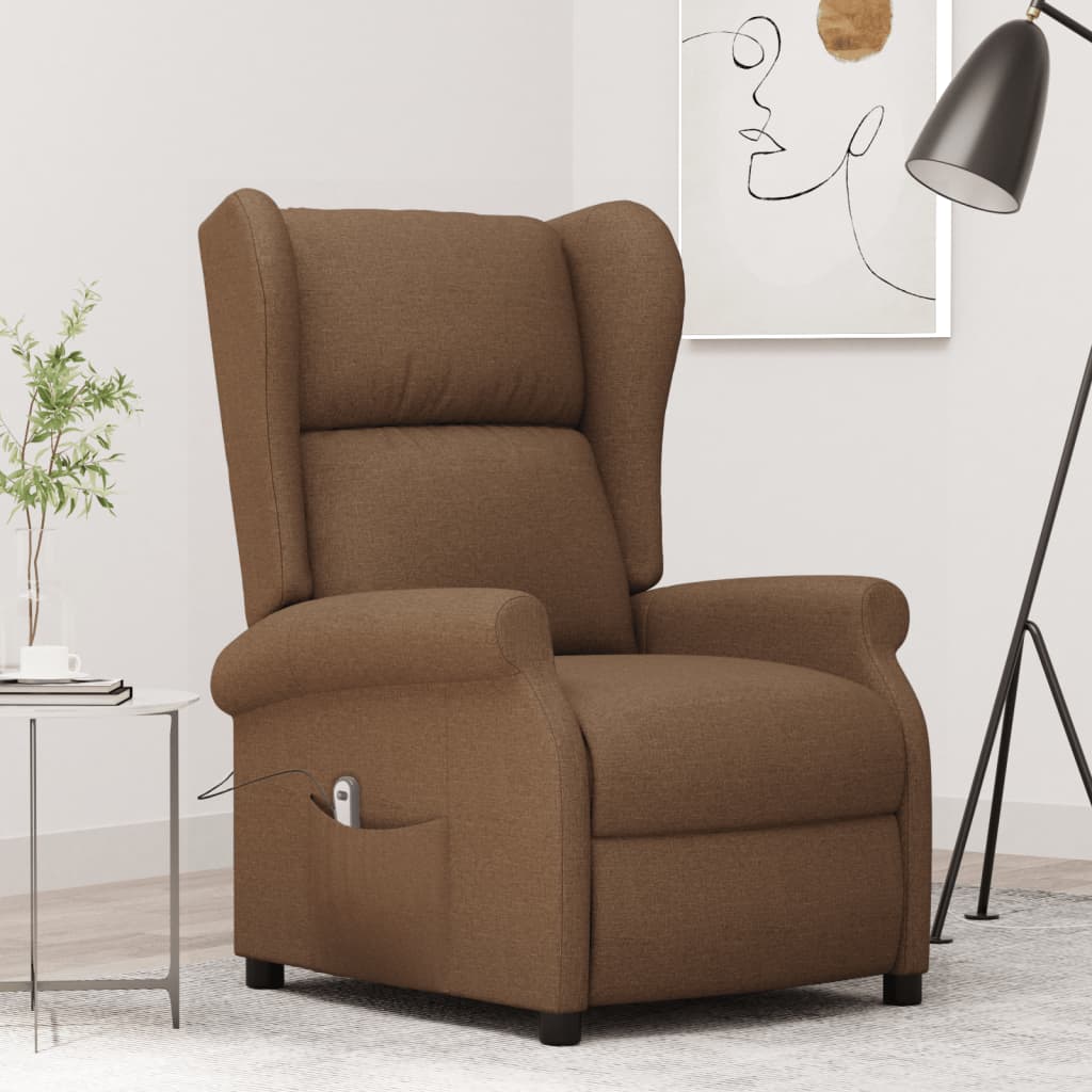 vidaXL Fauteuil elektrisch verstelbaar stof lichtgrijs