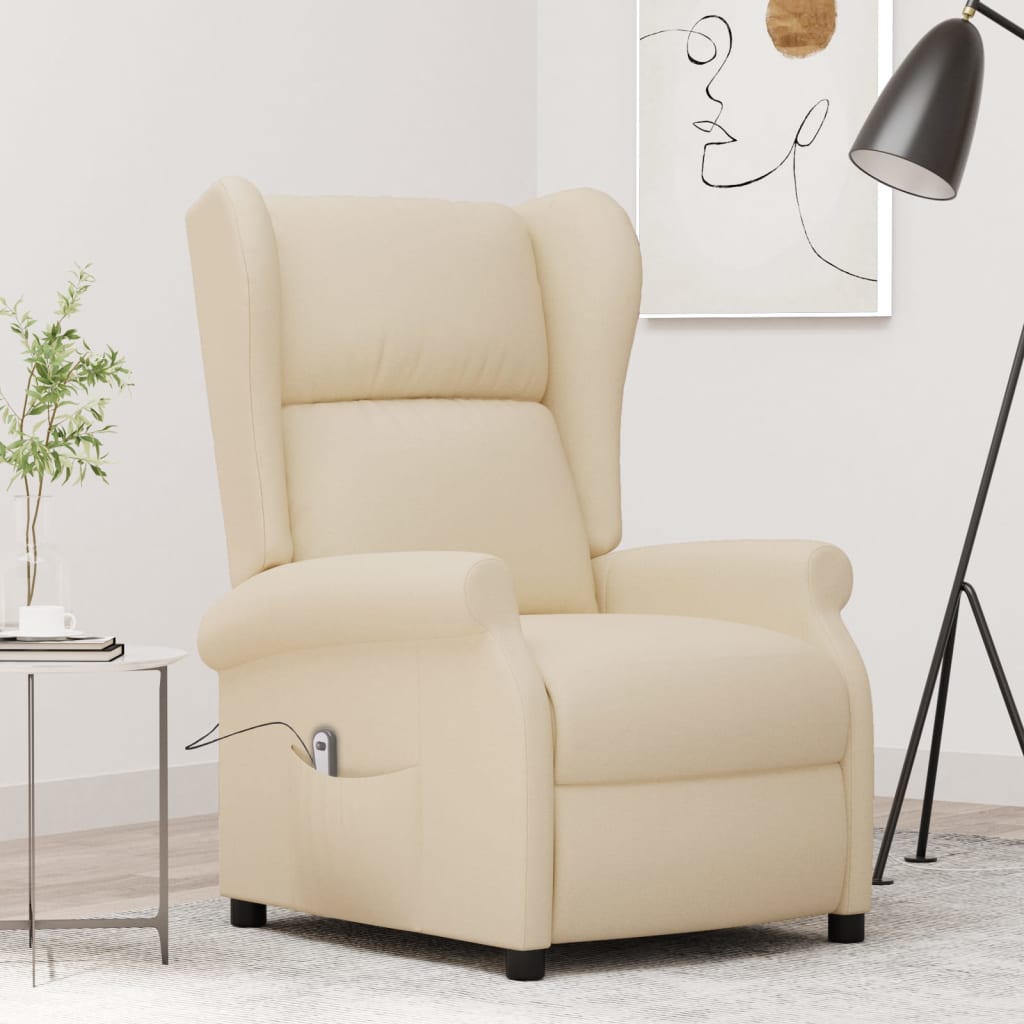 vidaXL Fauteuil elektrisch verstelbaar stof lichtgrijs