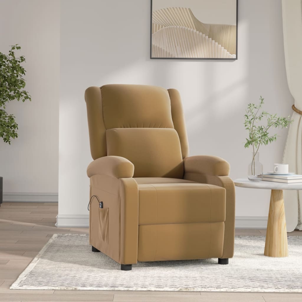 vidaXL Fauteuil elektrisch verstelbaar stof lichtgrijs