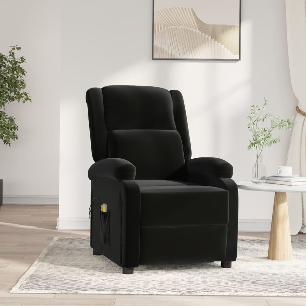 vidaXL Electric Massage Recliner Velvet Light Grey