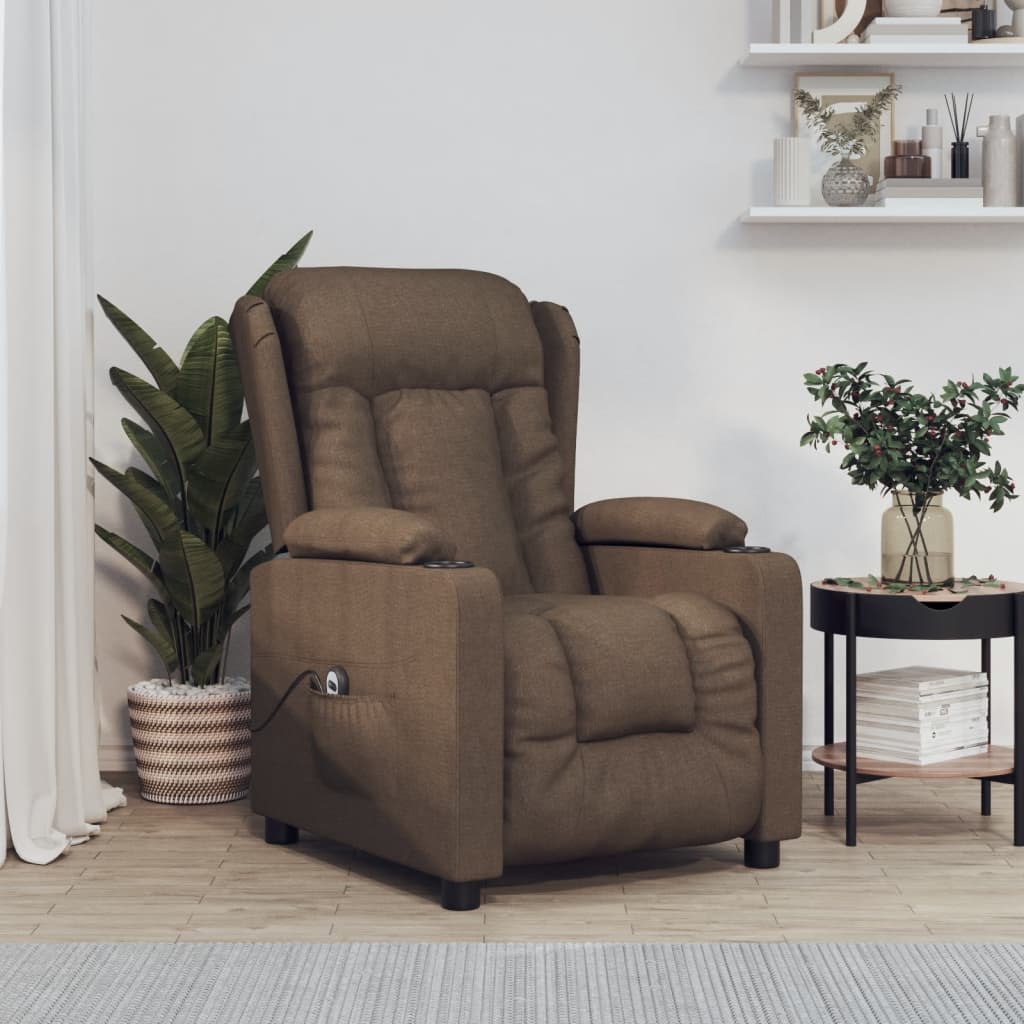 vidaXL Fauteuil elektrisch verstelbaar stof lichtgrijs
