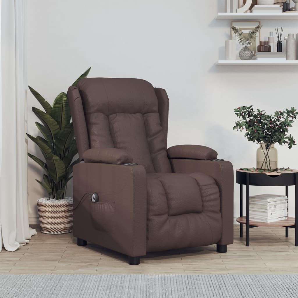 vidaXL Fauteuil elektrisch verstelbaar kunstleer zwart