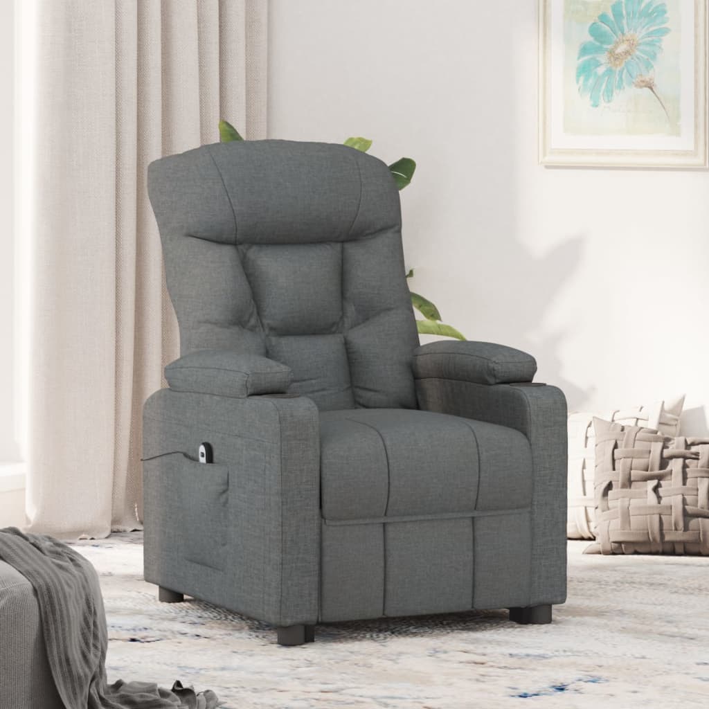 vidaXL Fauteuil elektrisch verstelbaar stof lichtgrijs