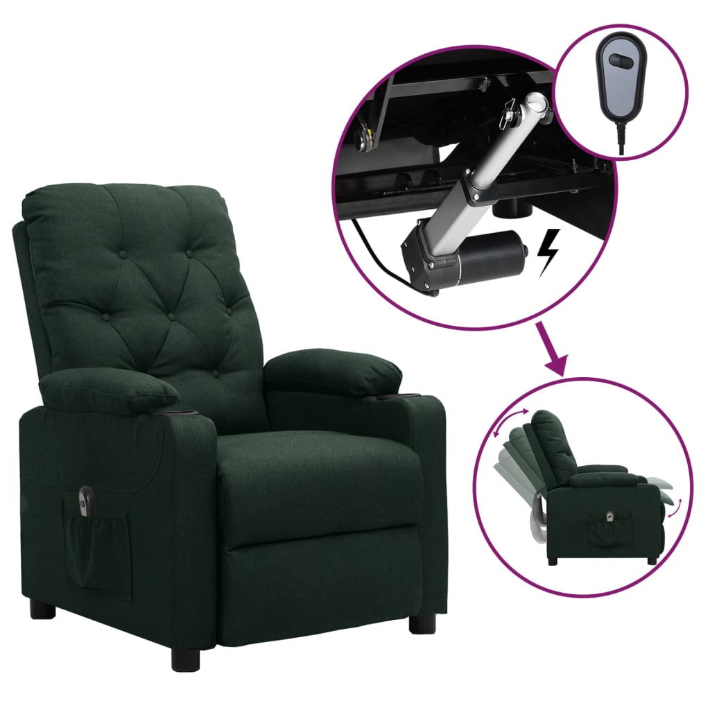 vidaXL Fauteuil elektrisch verstelbaar stof lichtgrijs