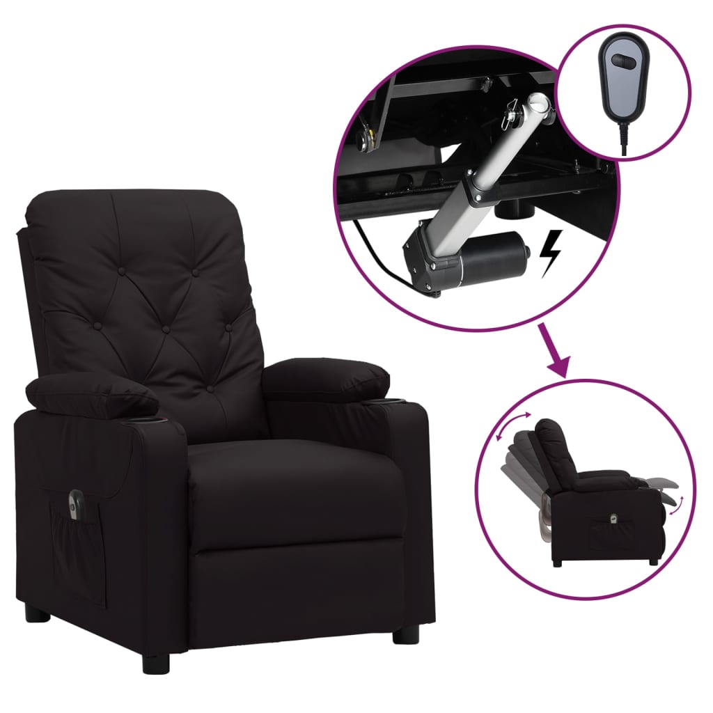 vidaXL Fauteuil elektrisch verstelbaar kunstleer zwart
