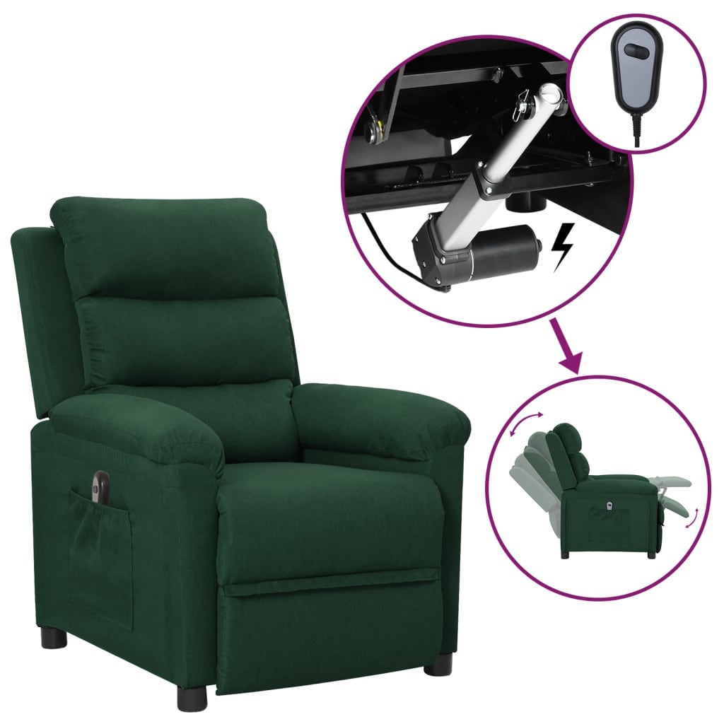 vidaXL Fauteuil elektrisch verstelbaar stof lichtgrijs