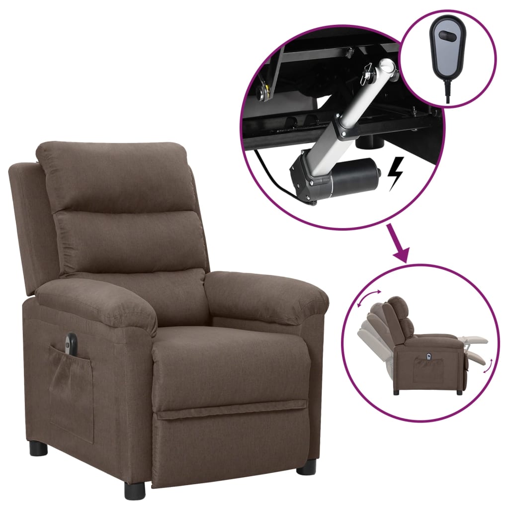 vidaXL Fauteuil elektrisch verstelbaar stof lichtgrijs