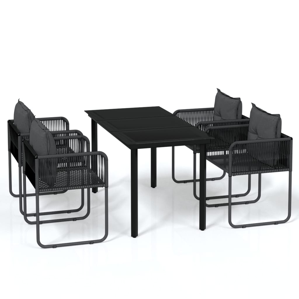 vidaXL 3-delige Tuinset zwart