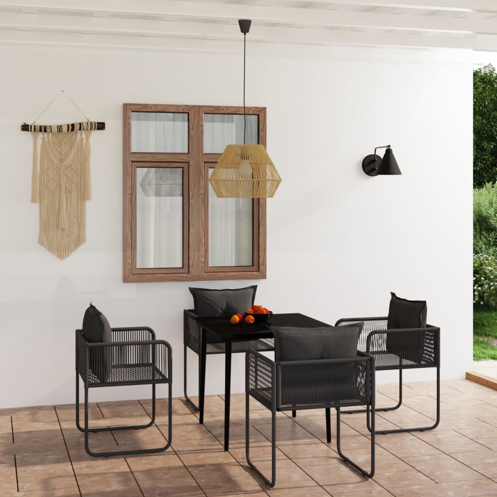 vidaXL 3-delige Tuinset zwart
