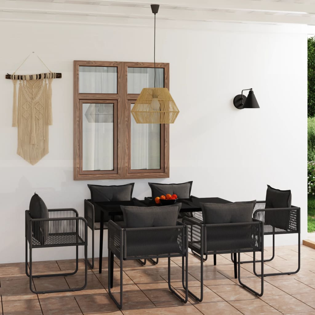 vidaXL 3-delige Tuinset zwart